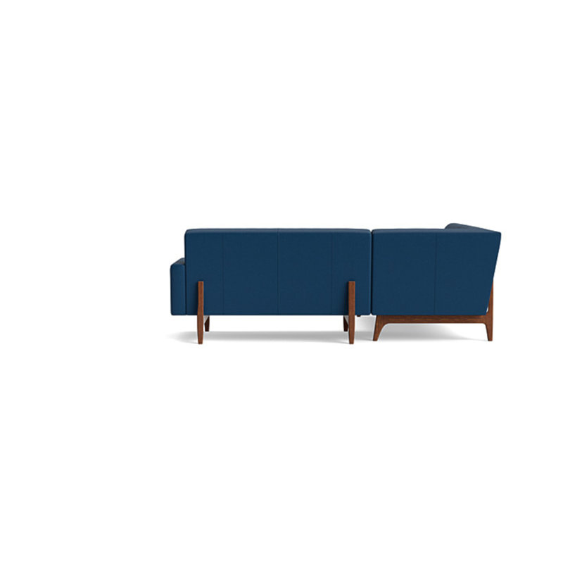 Tyler Sectional, Leather - Deep Blue, Left Hand Facing