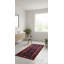 Tapis oriental semi-antique rouge et prune 3 pi 4 po x 6 pi noué à la main Tribal