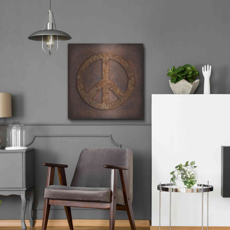Latitude Run® «Rusted Peace» par Andrea Haase, mur en métal, H 24 po x l 24 po