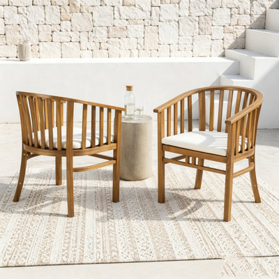 Ensemble de chaises d'extérieur en bois avec coussins