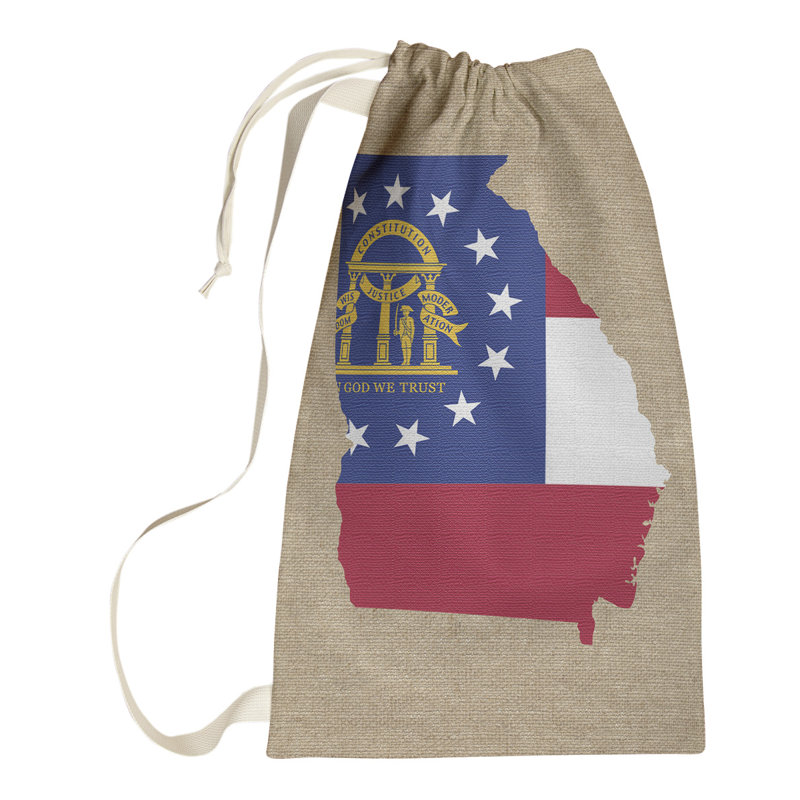 Sac à linge united states flag, Grand H 76,5 po x l 29,5 po x P 1,5 po, Beige bleu blanc rouge, Géorgie