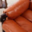 Méridienne orange avec assise en forme de nuage, structure en bois d'hévéa, traitement à l'épreuve de l'assemblage, assemblage rapide, amovible de style médiéval en métal, rembourrage en polypropylène, hydrofuge-515316308