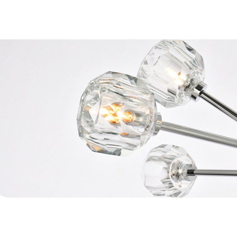 Luminaire suspendu unique à 10 lumières Bultfontein, Chrome