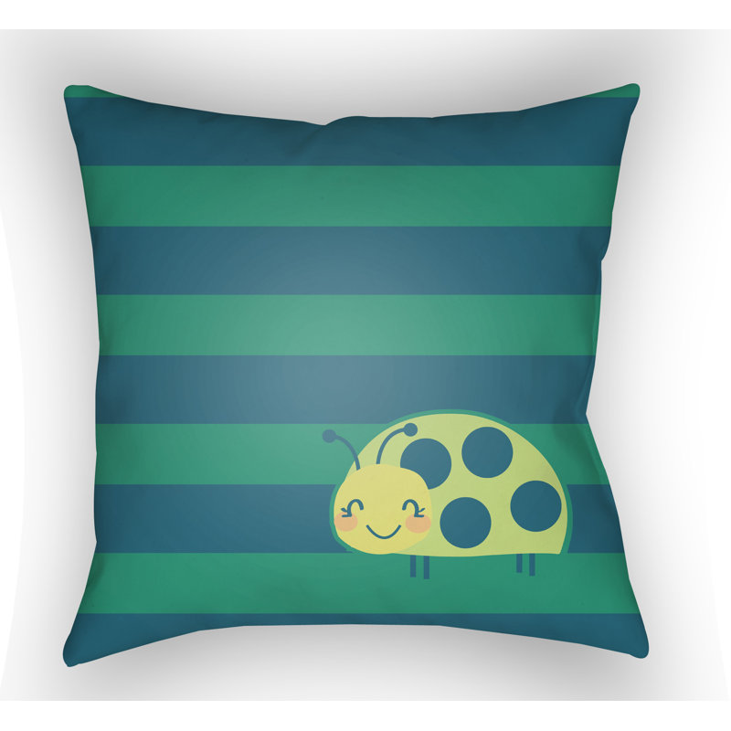 Littles Square Throw Pillow, Green/Blue, 22" H  x 22" W x 5" D