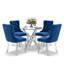 Ensemble de salle à manger à piédestal rond 5 pièces avec chaise capitonnée en velours pour salle à manger et salon-1248467044-1246170666-1248467042