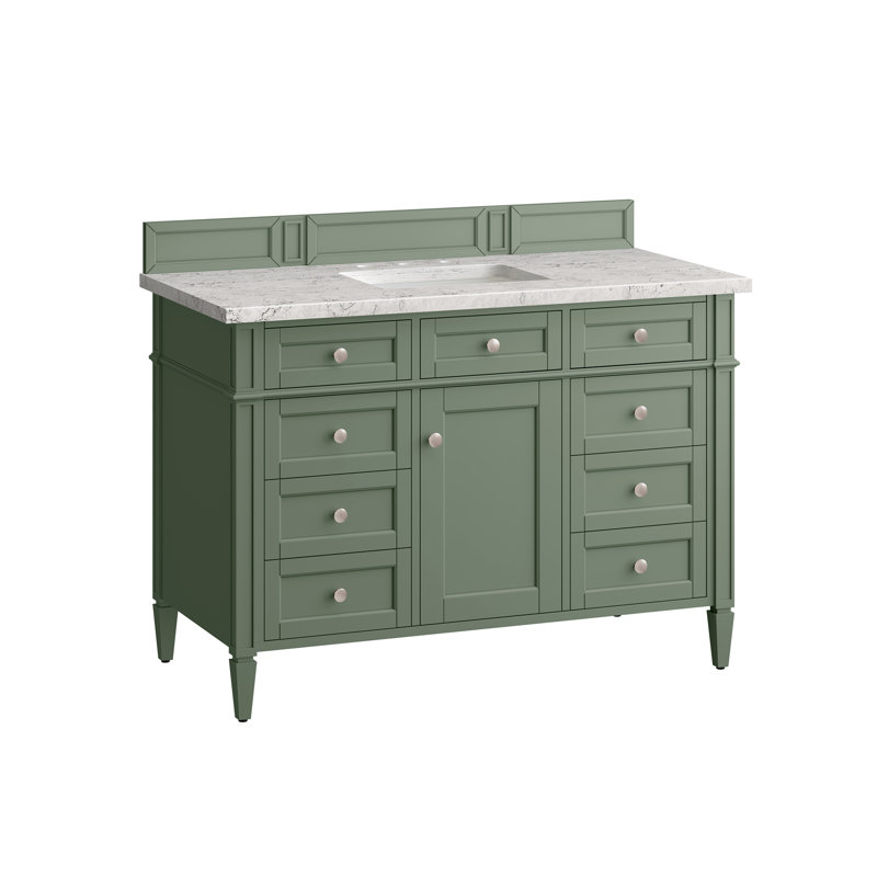 Brittany 48'' W Single Vanity, Smokey Celadon, Eternal Jasmine Pearl