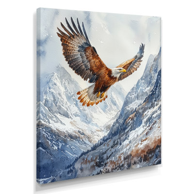 Waverley Brown Eagle Flying Over Mountains I - Eagle Large Wall Art