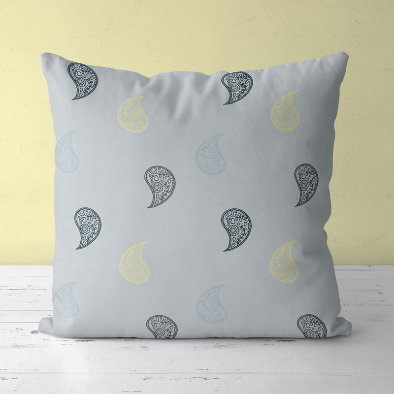 Housse de coussin carrée Masala/insert, Gris / Jaune