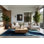 Tapis bleu moelleux moelleux et luxueux Earl