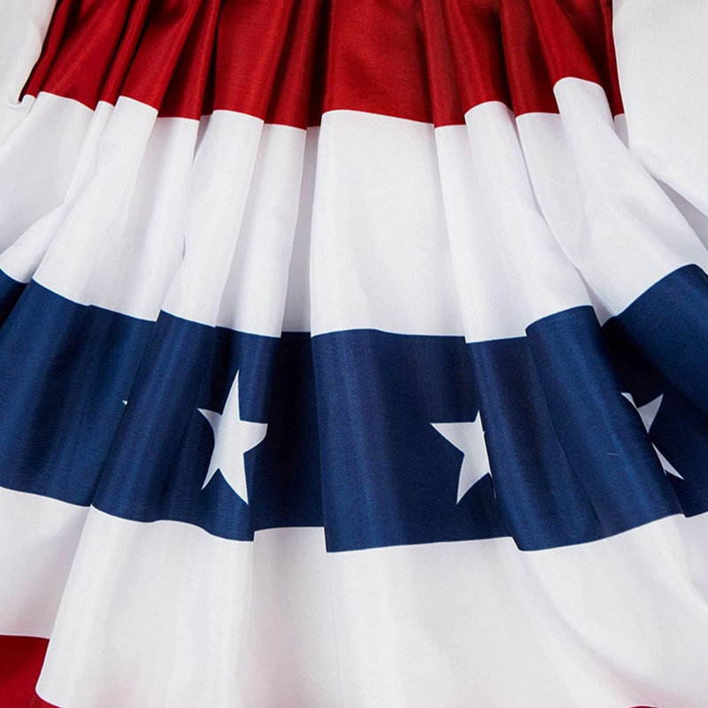 Drapeau de fanions en polyester plissé avec étoiles et rayures, demi-bannière patriotique pour la fête de l'Indépendence