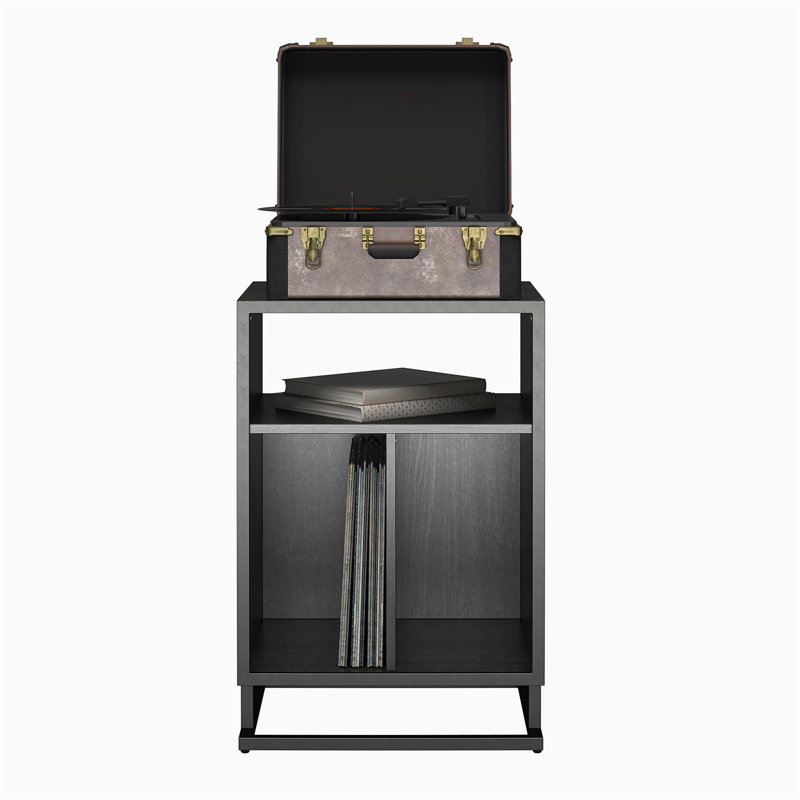 Table de bout avec rangement Regal, Chêne noir