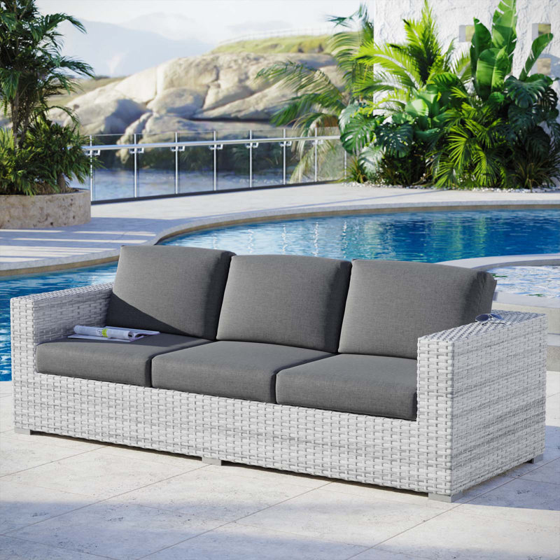 Convene Outdoor Patio Sofa, Charcoal