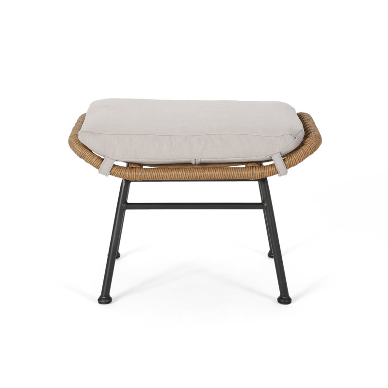 MONTANA OTTOMAN, Beige Cushion/Brown/Gray Frame