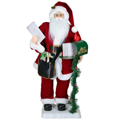 Figurine de père Noël animée et musicale avec boîte aux lettres 30 po