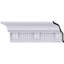 H 6 1/8 po x P 5 3/8 po x F 8 1/8 po x L 94 1/2 po, (répétition 6 1/4 po), moulure couronnée Crendon