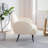 Modern Accent Chair, Plush Sherpa Teddy Fabric Upholstered Armchair with Metal Legs, Mid-Century Inspired Living Room & Bedroom Chair, Comfortable Reading Chair for Home, Office or Lounge (White Single Chair)-283137894