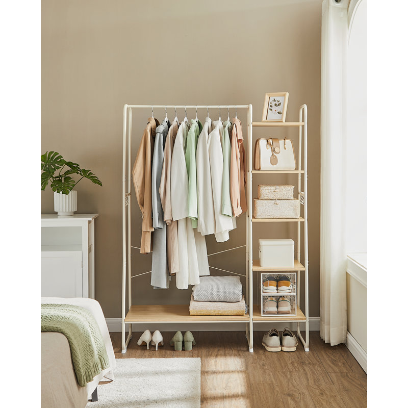 Manufactured Wood Freestanding Drying Rack, Natural Oak/White