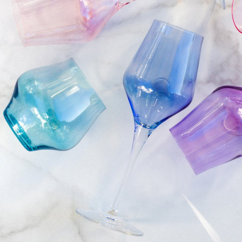 Contessa Wine Glass, 9 oz., Blue