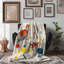 Boho chic, croquis de fleurs - couverture sherpa 1 pièce de qualité supérieure - reproduction d'art luxueuse-97196238
