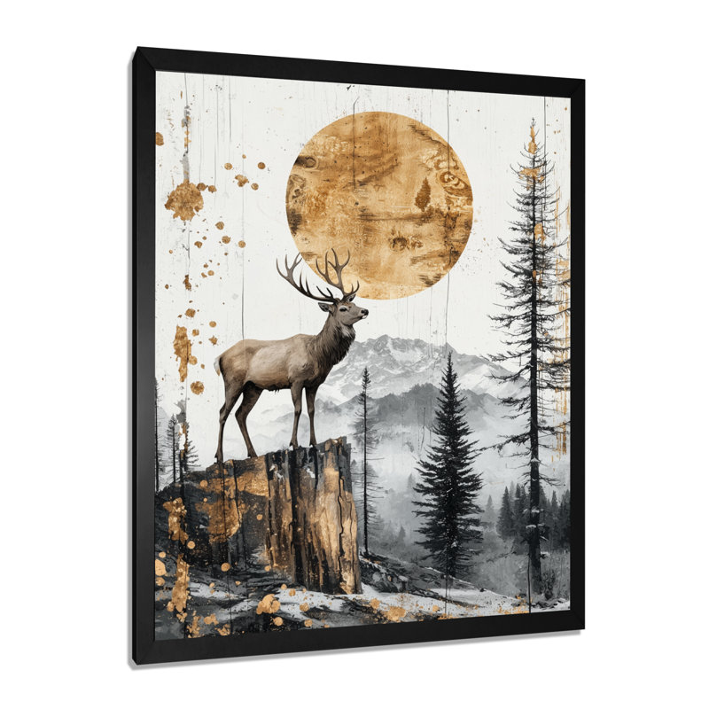Glynice - animaux, art mural sur toile, Noir, noir, noir, noir, H 20 po x l 12 po, Reproduction encadrée sans passe-partout