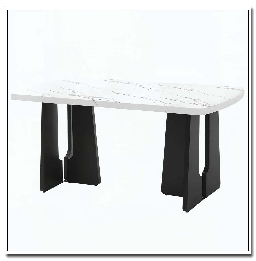George Oliver 63" Modern Faux Marble Dining Table - Wayfair Canada
