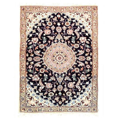 Tapis bleu marine / beige Senapon
