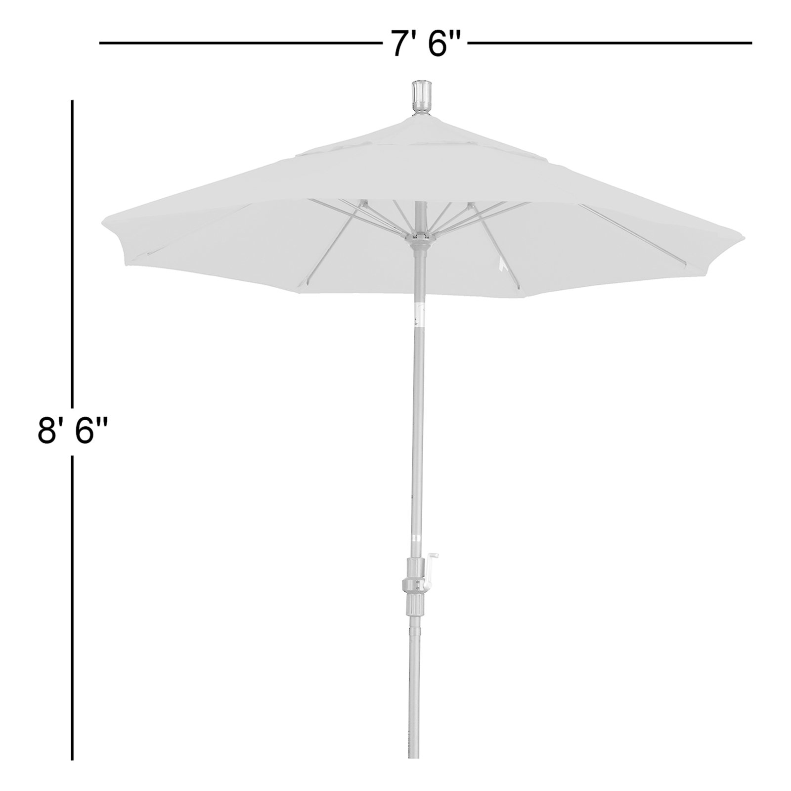 Brent 7.5' Umbrella, Mocha Performance Canvas