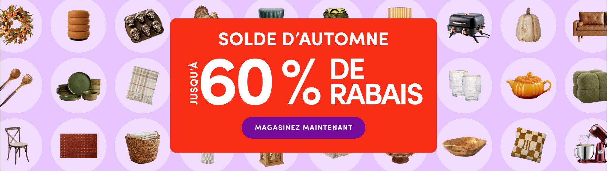 Solde d'automne jusqu'à ce soir, jusqu'à 60 % de rabais