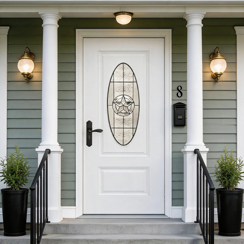 Durable Exterior Doors Fiberglass 36 x 80 Contemporary Home Entry