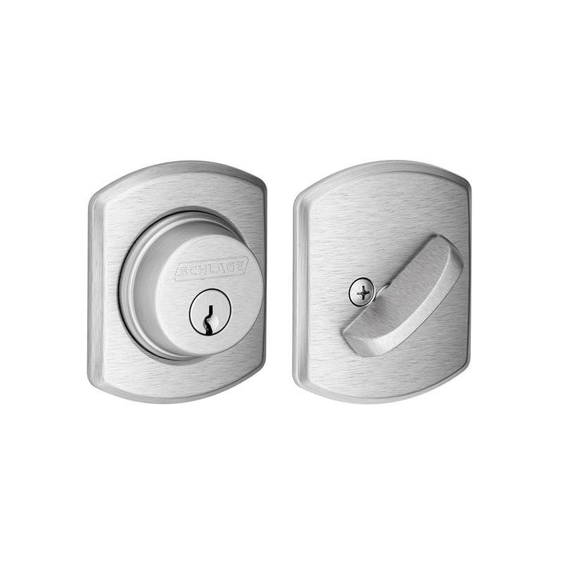 Greenwich Single Cylinder Deadbolt, Satin Chrome