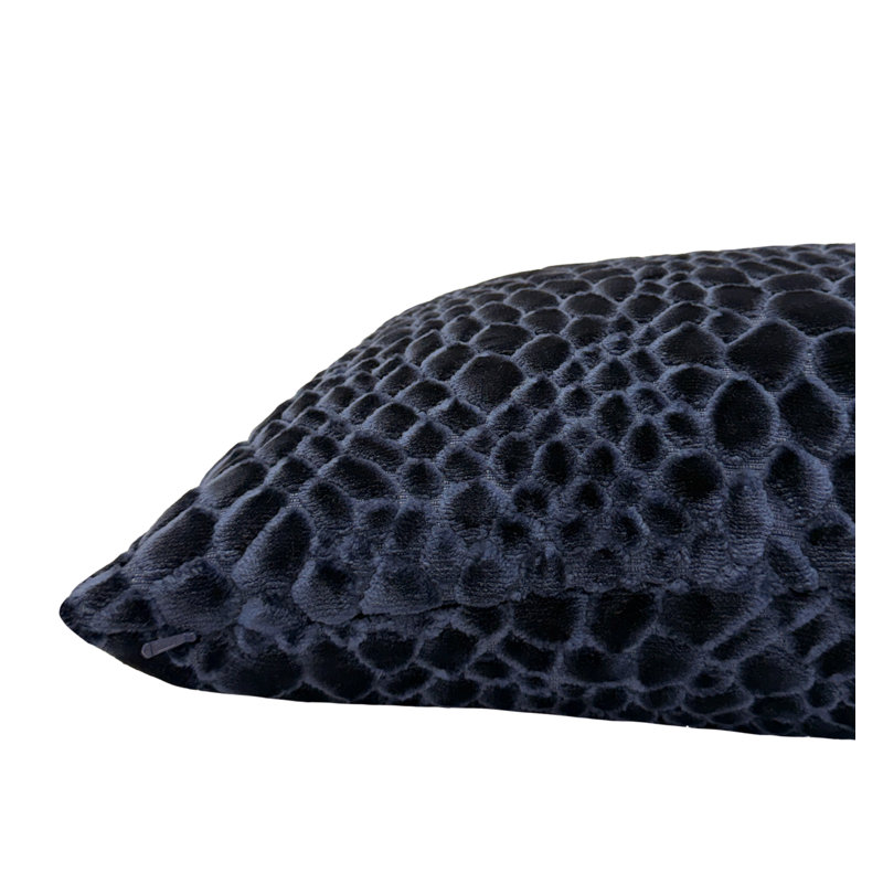 Housse de coussin en velours crocodile, Midnight Blue, 20x20"