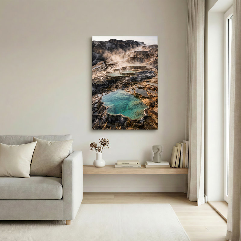 Art mural sur toile, "Turquoise Hot Springs", H 18 po x l 12 po