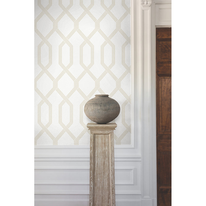 Palisade Geometric Wallpaper Double Roll, Beige