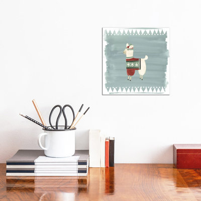 Winter Wonder Llama IV 1 Piece Wrapped Canvas Painting