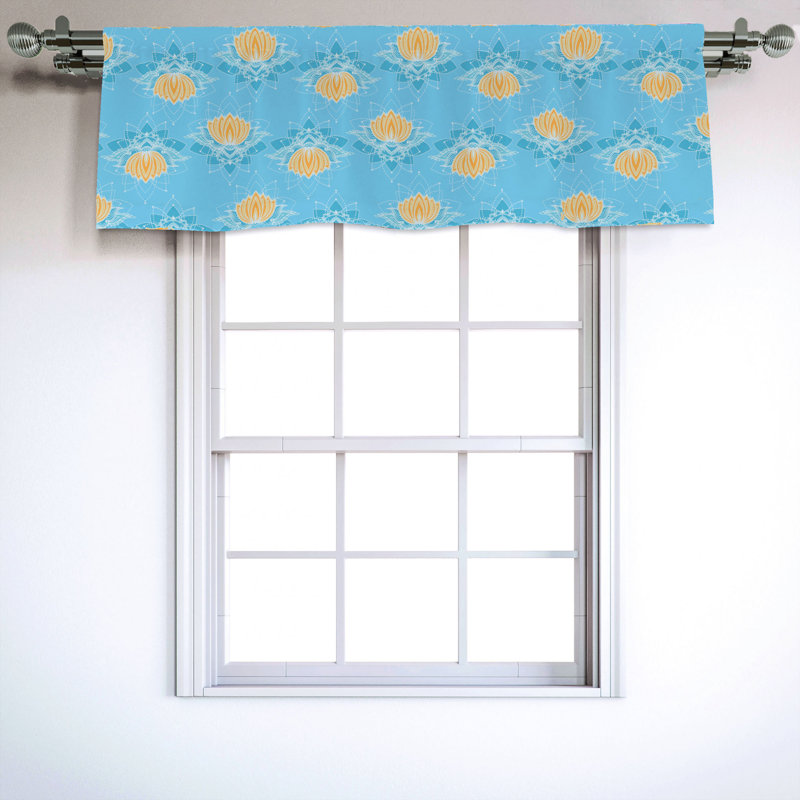 Sateen Floral Ruffled Window Valance