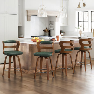 Myrtis Swivel Upholstered Bar Stool