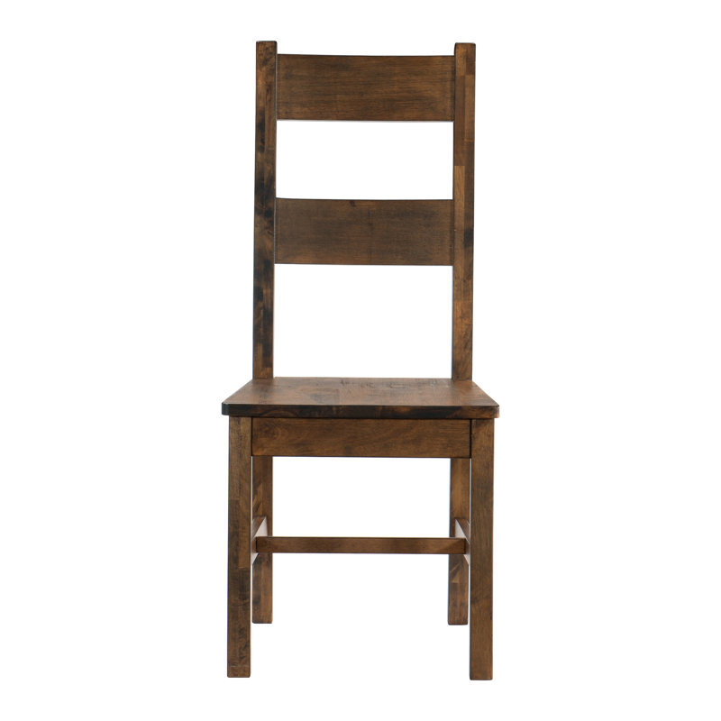 2 chaises de salle à manger classiques en bois massif au design rustique brun bruni avec une capacité de poids de 250 lb et 2 chaises en bois de style transitionnel
