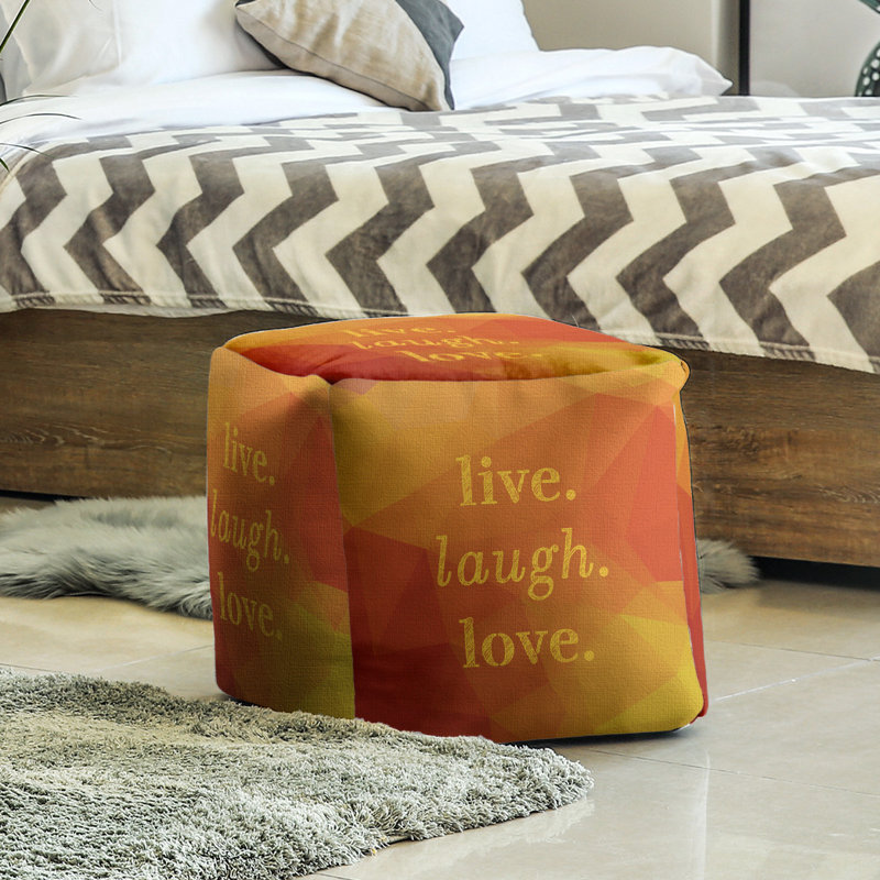 Upholstered Ottoman, Amber Yellow