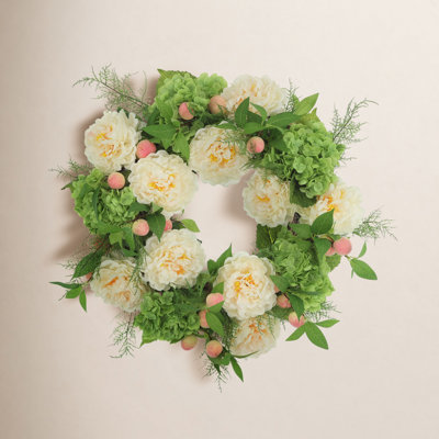Wallis 23" Peony Wreath