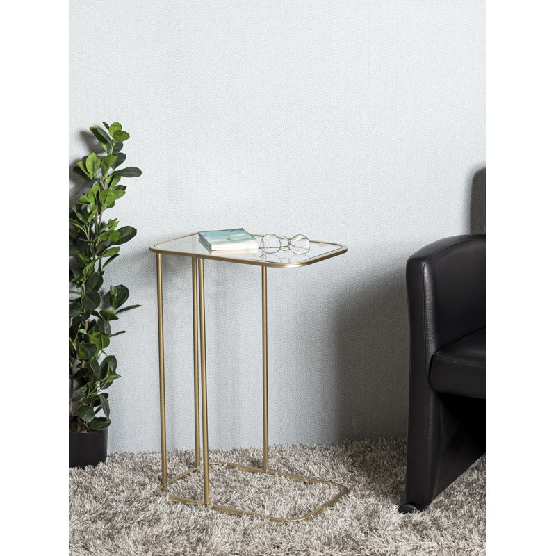 Marseilles Glass Top Frame End Table