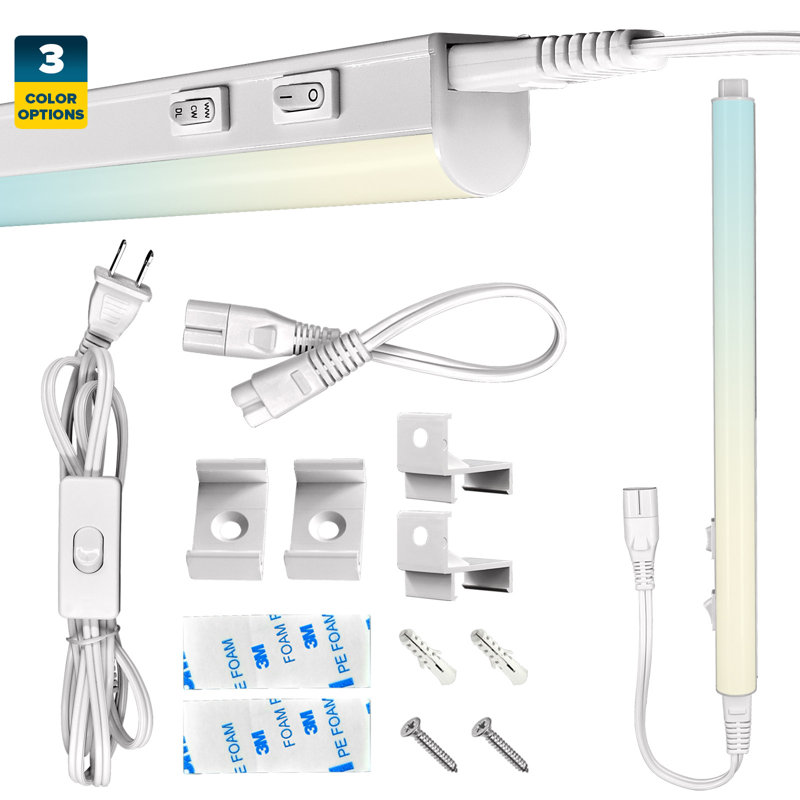 12" Plug In LED Under Cabinet Strip Light, 6