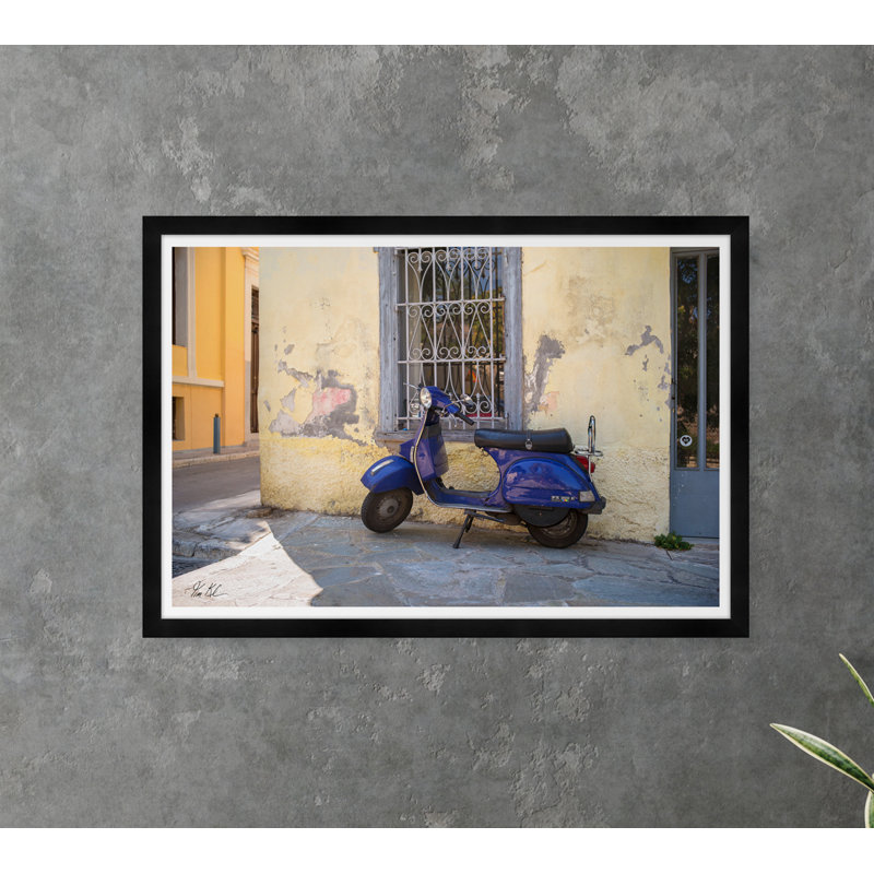 Blue Scooter - Photographie avec cadre photo