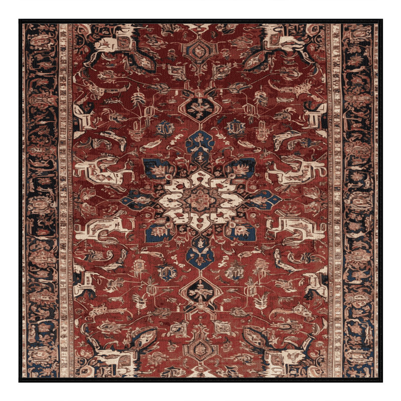 Tapis brun lavable à la machine, Carré 4 pi