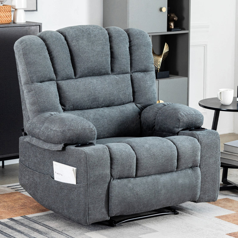 Fauteuil inclinable avec massage et vibration chauffante, Gris