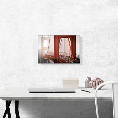 «Fog in San Francisco California Golden Gate Bridge», reproduction de photo sur toile tendue