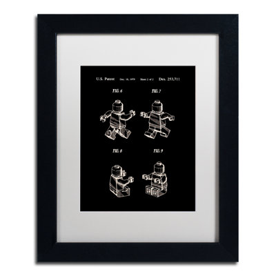 Eyron 'Lego Man Patent 1979 Page 2 Black' Framed Graphic Art Print