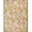 Tapis en laine noué à la main de conception unique 9 pi x 12 pi moutarde / brun / blanc / beige