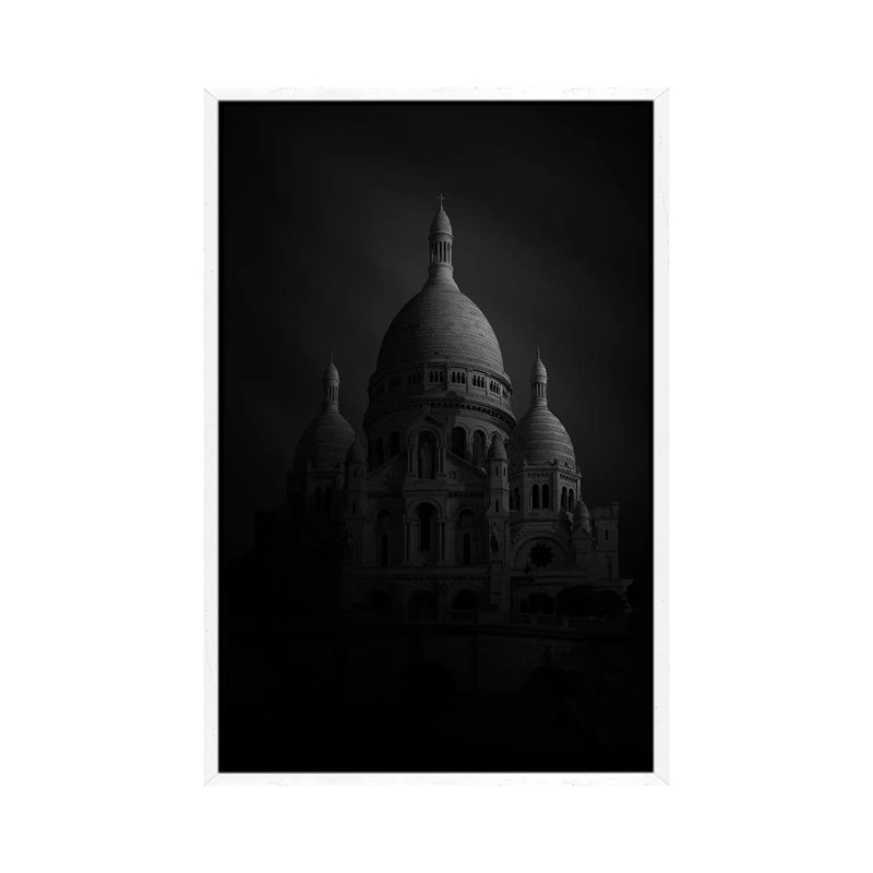 Sacre Coeur by Sebastien Del Grosso - Floater Frame Gallery-Wrapped Canvas Giclée on Canvas, 101.6 cm H x 66.04 cm W, White
