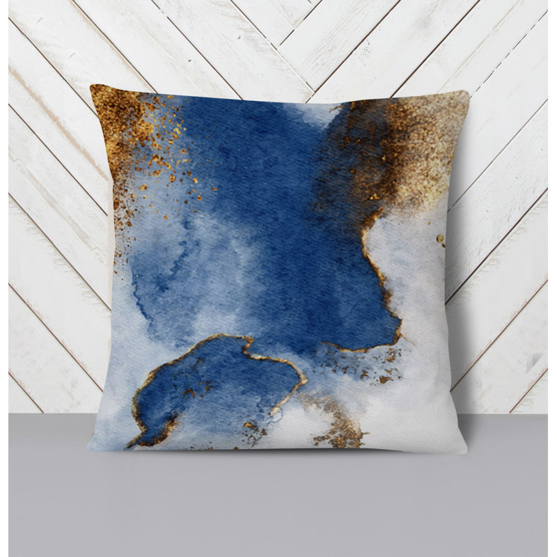 Throw Pillow With Insert, 20"H x 20"W, Blue/White Abstract 6
