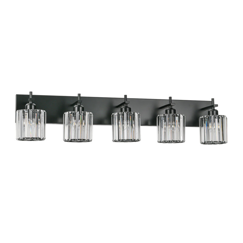 Corless Dimmable Vanity Light, 5, Matte Black